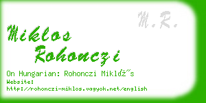 miklos rohonczi business card